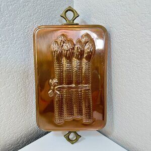 Vintage Copper Mold Asparagus Scalloped Decor Jello Wall Hanging